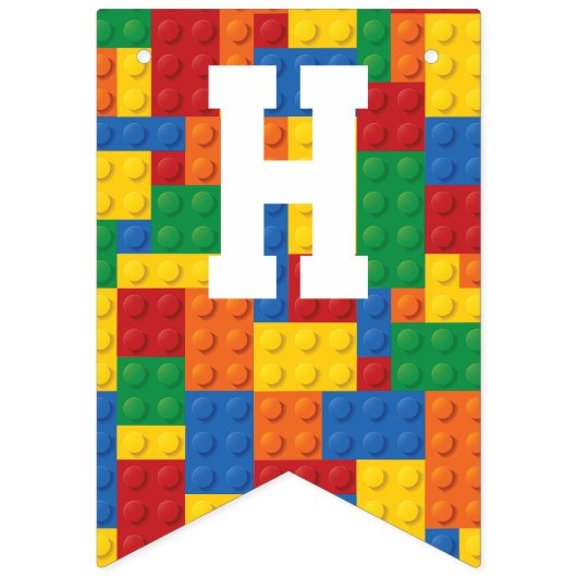 Bouwstenen Verjaardag Vlaggetjes (Eerste vlag)