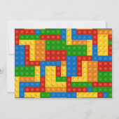 Bouwstenen verjaardagsfeest foto uitnodiging (Achterkant)