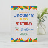 Bouwstenen Verjaardagsfeest Kaart (Staand voorkant)