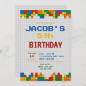 Bouwstenen Verjaardagsfeest Kaart (Voorkant / Achterkant)