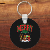Bouwstenen Vrolijke Kerstfiguren Familiemat Sleutelhanger (Voorkant)