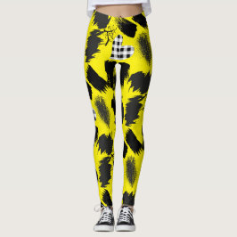 bouwstenen.Zwart en Wit.w.01x4 B Geel BG Leggings