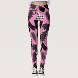 bouwstenen.Zwart en Wit.w.01x4 Roze BG Leggings