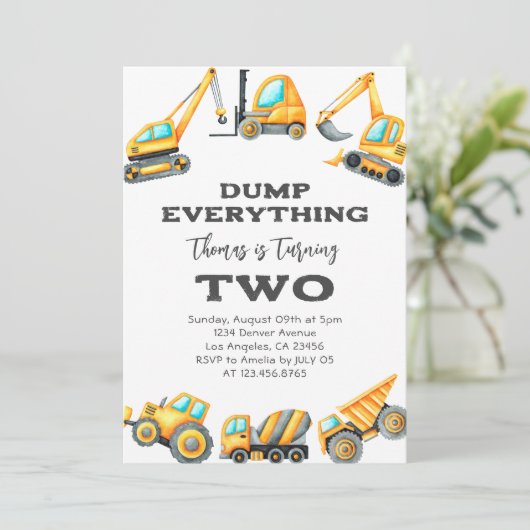 Bouwstortplaats Alles Truck 2e verjaardag Kaart (Staand voorkant)