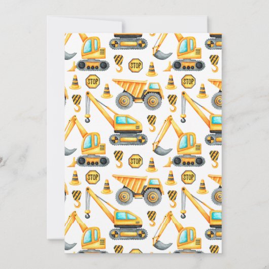 Bouwstortplaats Alles Vrachtwagen 1e verjaardag Kaart (Achterkant)