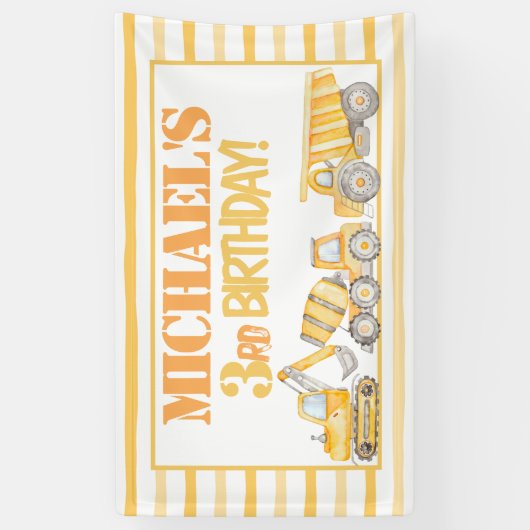 Bouwstortplaats Truck Party Achtergrond Spandoek (Verticaal)