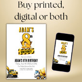 Bouwstortplaats Vrachtwagen Achtste Verjaardagsfee Kaart