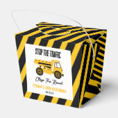 Bouwstortplaats Vrachtwagen Bulldozer Verjaardagsf Bedankdoosjes (Achterkant)