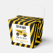 Bouwstortplaats Vrachtwagen Bulldozer Verjaardagsf Bedankdoosjes (Voorkant Zijde)