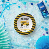 Bouwstortplaats Vrachtwagen Bulldozer Verjaardagsf Papieren Kommen (Feest)