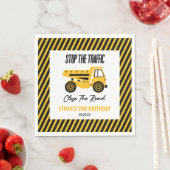 Bouwstortplaats Vrachtwagen Bulldozer Verjaardagsf Servet (Insitu)