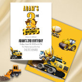 Bouwstortplaats Vrachtwagen Derde Verjaardagsparti Kaart
