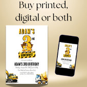 Bouwstortplaats Vrachtwagen Derde Verjaardagsparti Kaart