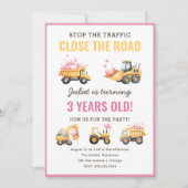 Bouwstortplaats Vrachtwagen Hart Verjaardag Uitnod Kaart (Voorkant)