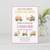 Bouwstortplaats Vrachtwagen Hart Verjaardag Uitnod Kaart (Staand voorkant)