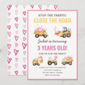 Bouwstortplaats Vrachtwagen Hart Verjaardag Uitnod Kaart (Voorkant / Achterkant)