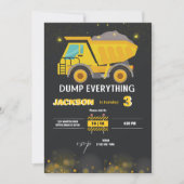 Bouwstortplaats Vrachtwagen Jongens Verjaardagsfee Kaart (Voorkant)