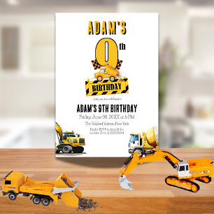 Bouwstortplaats Vrachtwagen Negende Verjaardagsfee Kaart