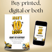 Bouwstortplaats Vrachtwagen Tiende Verjaardagsfees Kaart