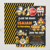 Bouwstortplaats vrachtwagen Verjaardagsfeestuitnod Kaart (Voorkant / Achterkant)