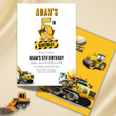 Bouwstortplaats Vrachtwagen Vijfde Verjaardagsfees Kaart