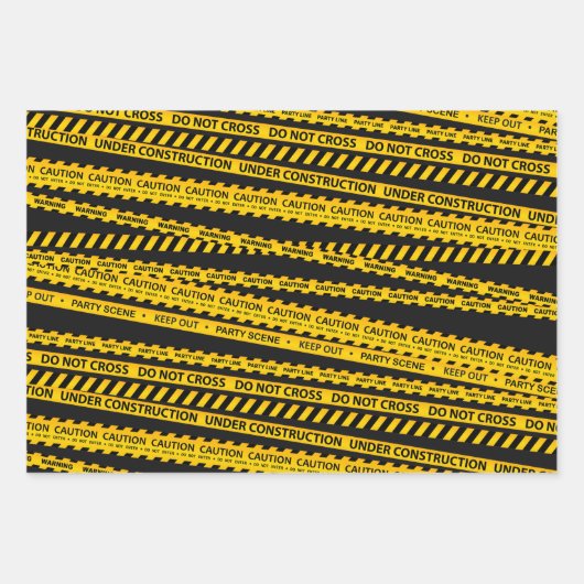 Bouwstortplaats Vrachtwagen Waarschuwing Lijn Patr Inpakpapier Vel (Voorkant 3)