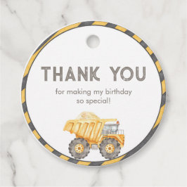 Bouwstortplaatsvrachtwagen Bedankjes Labels