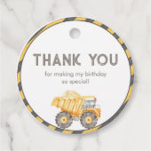 Bouwstortplaatsvrachtwagen Bedankjes Labels (Voorkant)