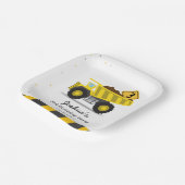 Bouwstortplaatsvrachtwagen Kinder elke leeftijd Ve Papieren Bordje (Gebogen)