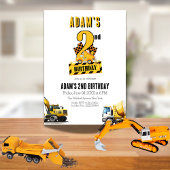 Bouwstortplaatsvrachtwagen Tweede Verjaardagsfeest Kaart