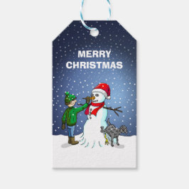 Bouwt een Mooie Sneeuwman Cadeaulabel