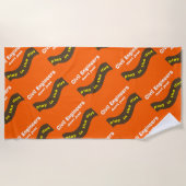 Bouwtechnici spelen strandlaken (Voorkant)