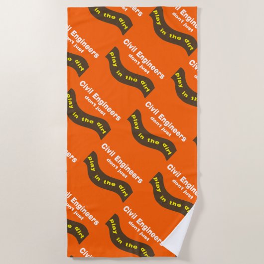 Bouwtechnici spelen strandlaken (Voorkant)