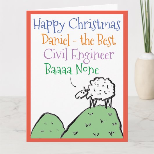 Bouwtechnicus Prettig Kerstfeest Kaart (Voorkant)