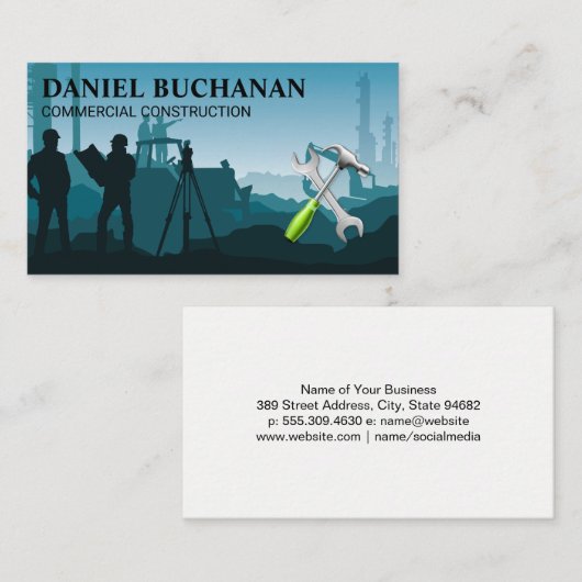 bouwterrein | aannemer visitekaartje (Voorkant / Achterkant)