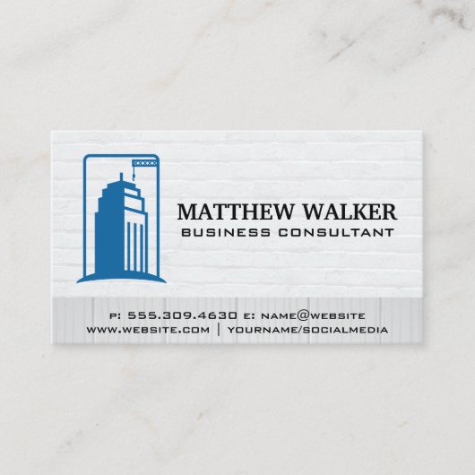 bouwterrein | baksteenhout visitekaartje (Voorkant)