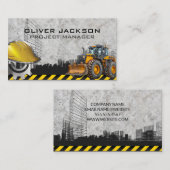 bouwterrein | bulldozer | Hardhat Visitekaartje (Voorkant / Achterkant)