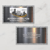 bouwterrein | Diamantstaalplaat van Bord Visitekaartje (Voorkant / Achterkant)