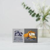 bouwterrein | dumpwagen visitekaartje (Staand voorkant)