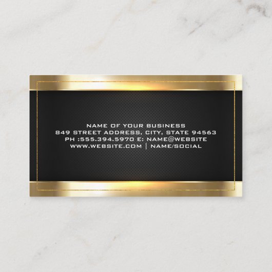 Bouwterrein | Goud en zwart vlees Visitekaartje (Achterkant)