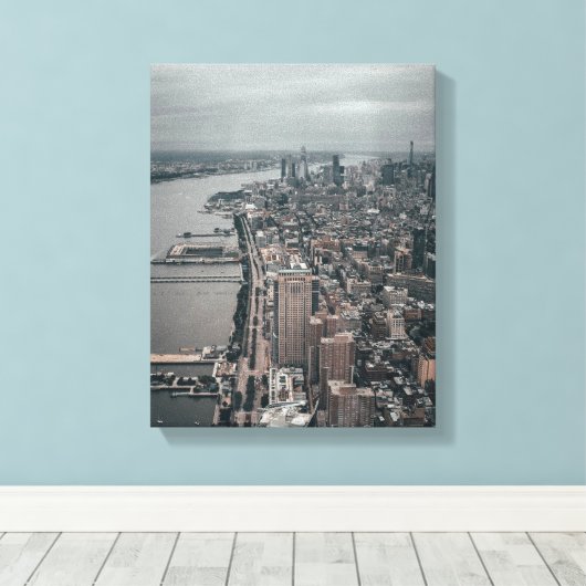 Bouwterrein in de buurt van het waterlichaam overd canvas afdruk (Insitu (Houten vloer))