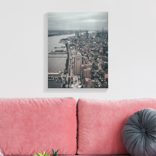 Bouwterrein in de buurt van het waterlichaam overd canvas afdruk (Insitu (Woonkamer))