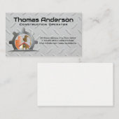 Bouwterrein Logo | Metalen achtergrond Visitekaartje (Voorkant / Achterkant)