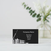 Bouwterrein met kraan visitekaartje (Staand voorkant)