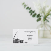 Bouwterrein met kraan visitekaartje (Staand voorkant)