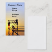 Bouwterrein met werknemers op Sunset Visitekaartje (Voorkant / Achterkant)