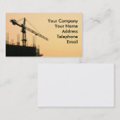 Bouwterrein op zonsondergang visitekaartje (Voorkant / Achterkant)