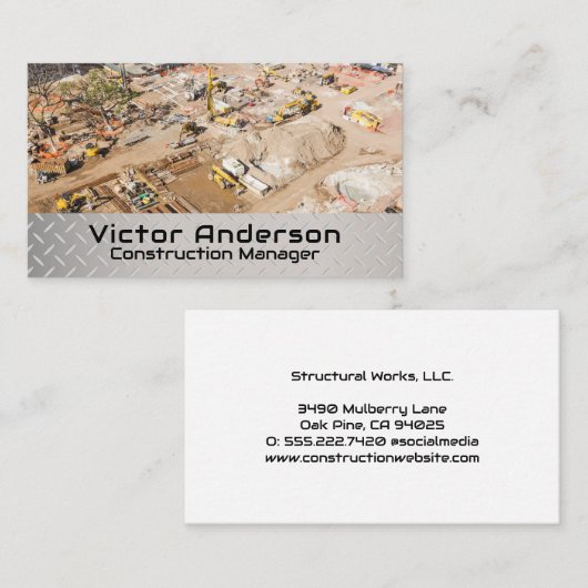 bouwterrein | Projectmanager Visitekaartje (Voorkant / Achterkant)