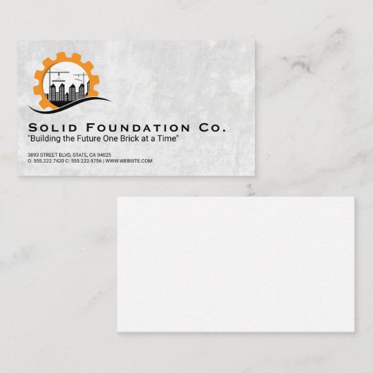 bouwterrein | Skyline van gebouwen Visitekaartje (Voorkant / Achterkant)