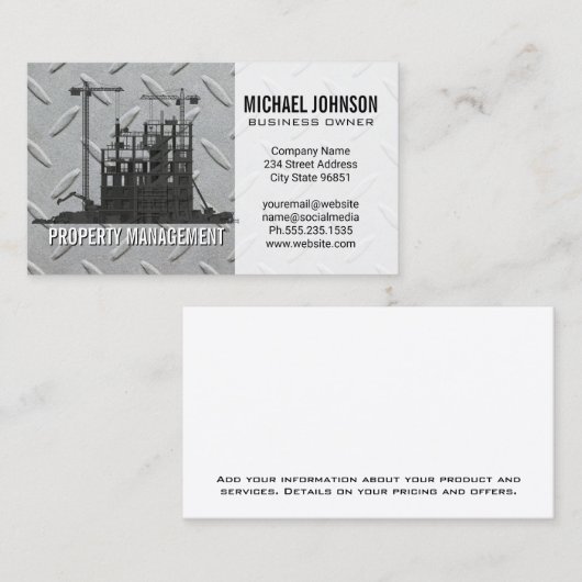 bouwterrein | Staal | aannemer Visitekaartje (Voorkant / Achterkant)